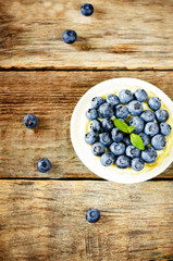 tartlet with raspberries