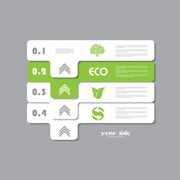 green ecology infographic vector signs