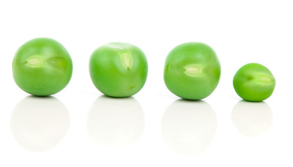 Green peas isolated on white, clipping path included