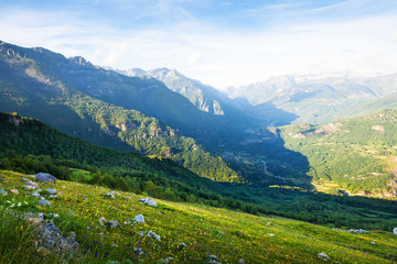 Naklejka na ściany i meble mountain valley in Pyrenees