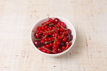 Mixed red berries in bowl