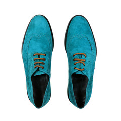 blue shoes on a white background is insulated