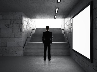 businessman in underground passage