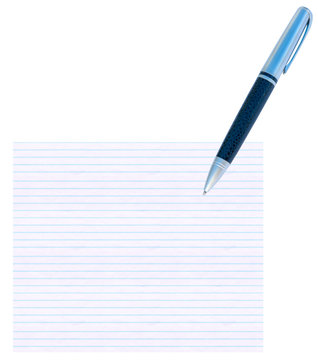 stylo sur papier bloc-notes
