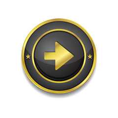 Right Key Circular Vector Golden Black Web Icon Button