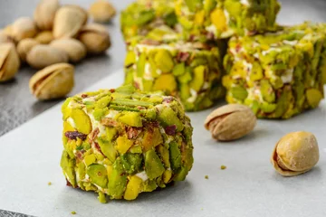 Photo sur Plexiglas Dessert pistachio turkish delight dessert