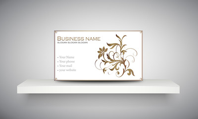 Carte & logo ornement floral