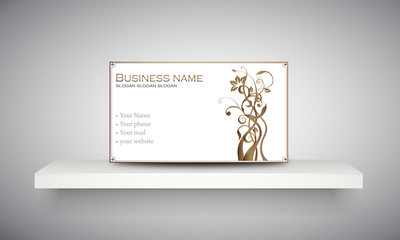 Carte & logo ornement floral "8"