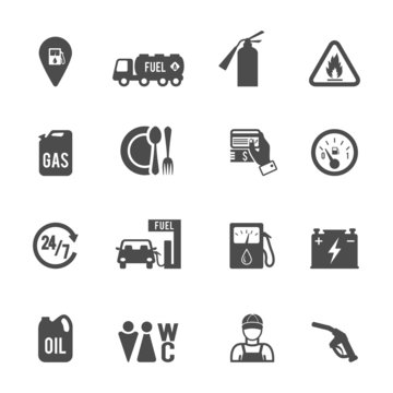 Fuel Pump Icons Set