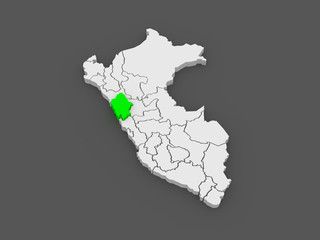 Map of Ancash. Peru.