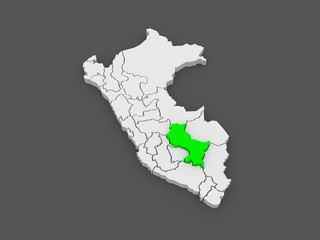 Map of Cusco. Peru.