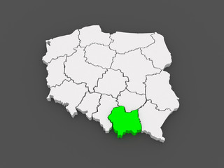 Obraz premium Map of Malopolska. Poland.