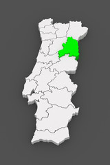 Map of Guarda. Portugal.