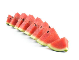 Slice of watermelon on white background