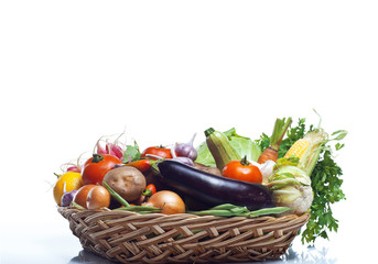 fresh Healthy Vegetables on a White Background.