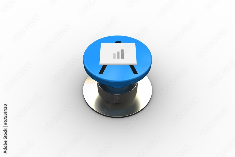 Poster Composite image of presentation graphic on button