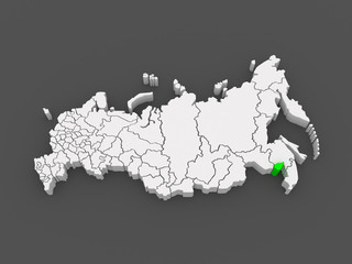 Map of the Russian Federation. Jewish Autonomous Region.