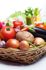 fresh Healthy Vegetables on a White Background.