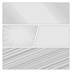 Comics pop art style blank layout template with dots pattern