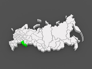 Map of the Russian Federation. Orenburg region.