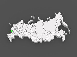 Map of the Russian Federation. Belgorod region.
