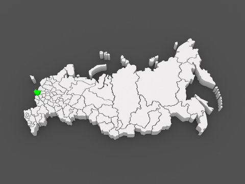 Map of the Russian Federation. Bryansk region.