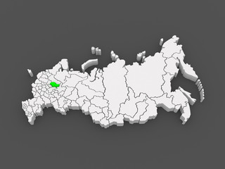 Map of the Russian Federation. Kostroma region.