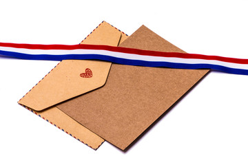 Brown gift envelope and blank card
