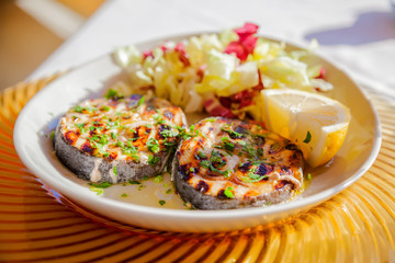 Grilled swordfish steaks