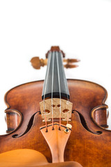 Fototapeta premium Antique violin isolated on the white background