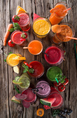 Fresh fruit juice, healthy drinks.