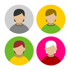 Colorful Businessman Userpics Icons Set in Flat Style. Vector