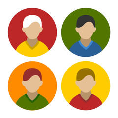 Colorful Businessman Userpics Icons Set in Flat Style. Vector