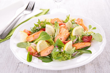 salad with salmon
