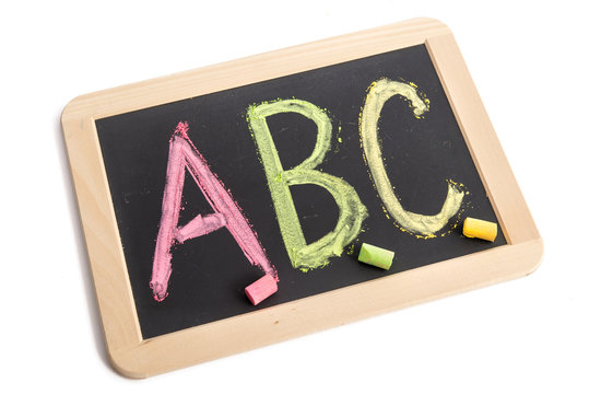 ABC auf Schiefertafel