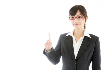 portrait of asian businesswoman on white background