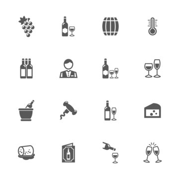 Wine icons set.