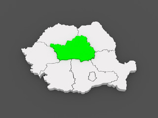 Map of Central Region Development Romania.