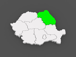 Obraz premium Map of Northeast Region Development Romania.