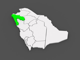 Map of Tabuk. Saudi Arabia.