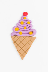 Ice cream  from children bright plasticine