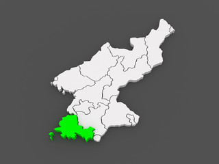 Obraz premium Map of Hwanghae. North Korea.