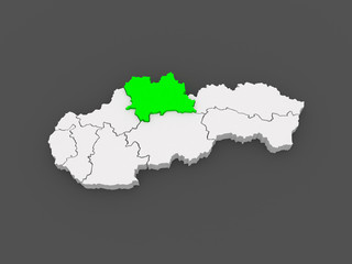 Obraz premium Map of Zilina. Slovakia.
