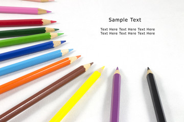 Color pencil with space