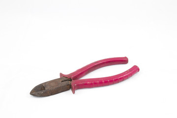 Wire-cutter on the white background.