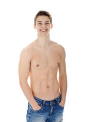 Young man with nude torso