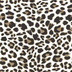 Obraz premium Leopard seamless pattern design, vector illustration background
