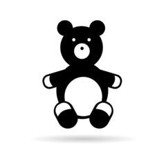 teddy bear black vector illustration