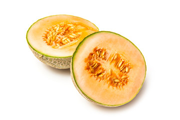 Canteloupe melon fruit (Cucumis melo)