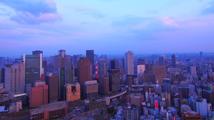 Fototapeta premium The City of Osaka at dusk